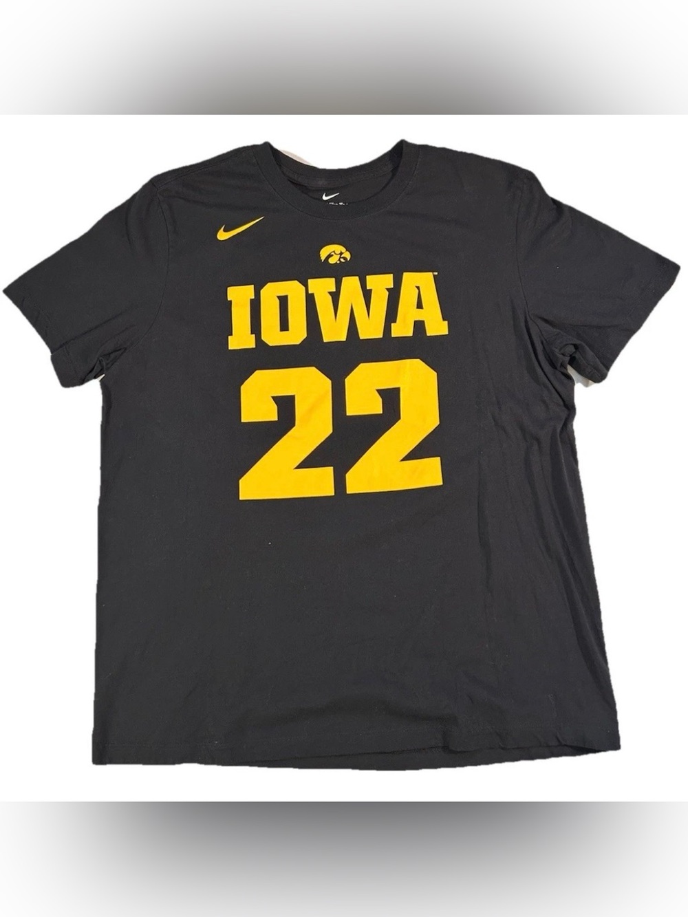 Nike Mens Caitlin Clark Iowa Hawkeyes T Shirt sz XL Black Short Sleeve NCAA